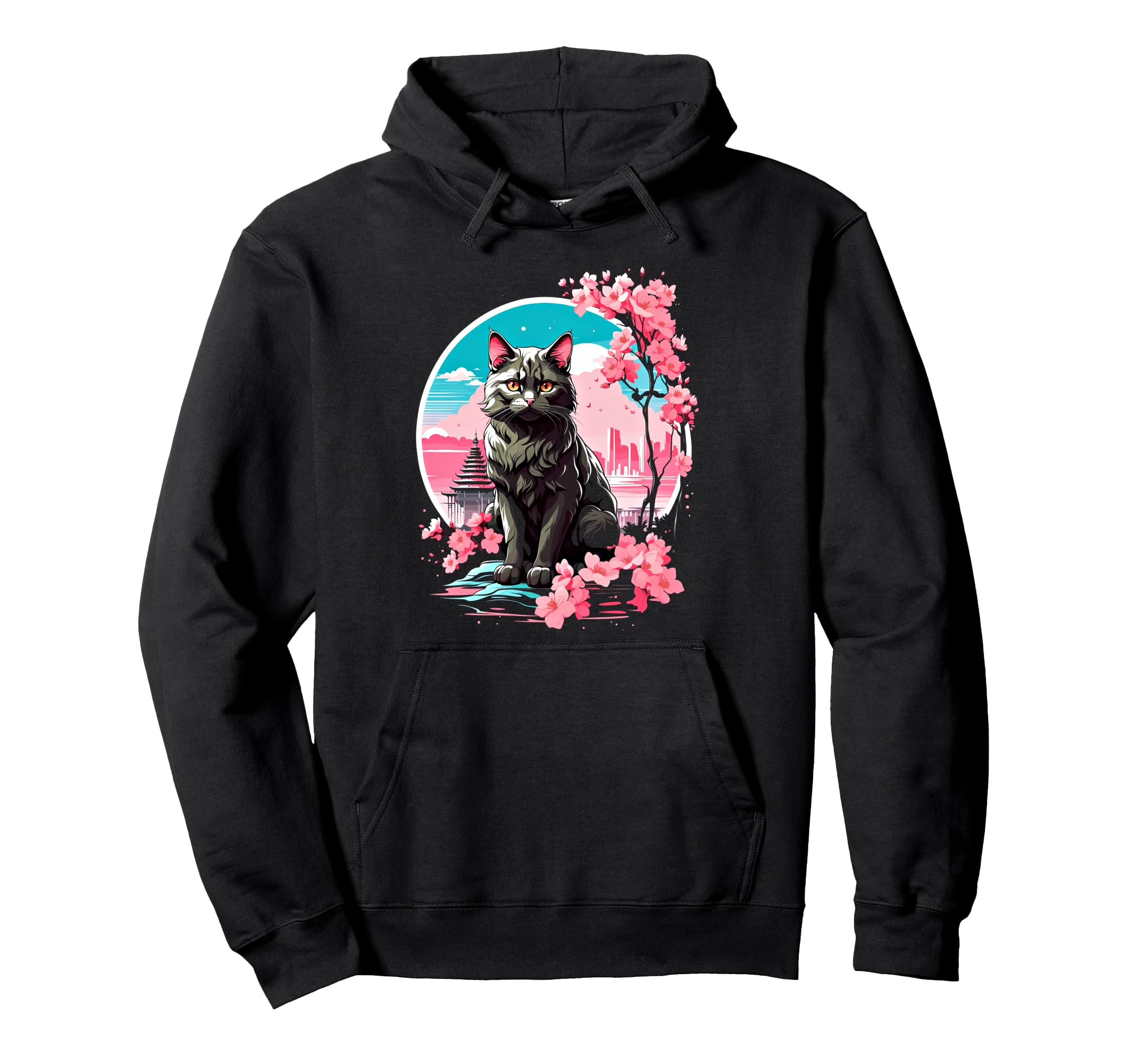 Anime Cat Japanese Aesthetic Japan Hoodie - Casual Everyday Wear Unisex - T-Shirt, Sweatshirt, Hoodie