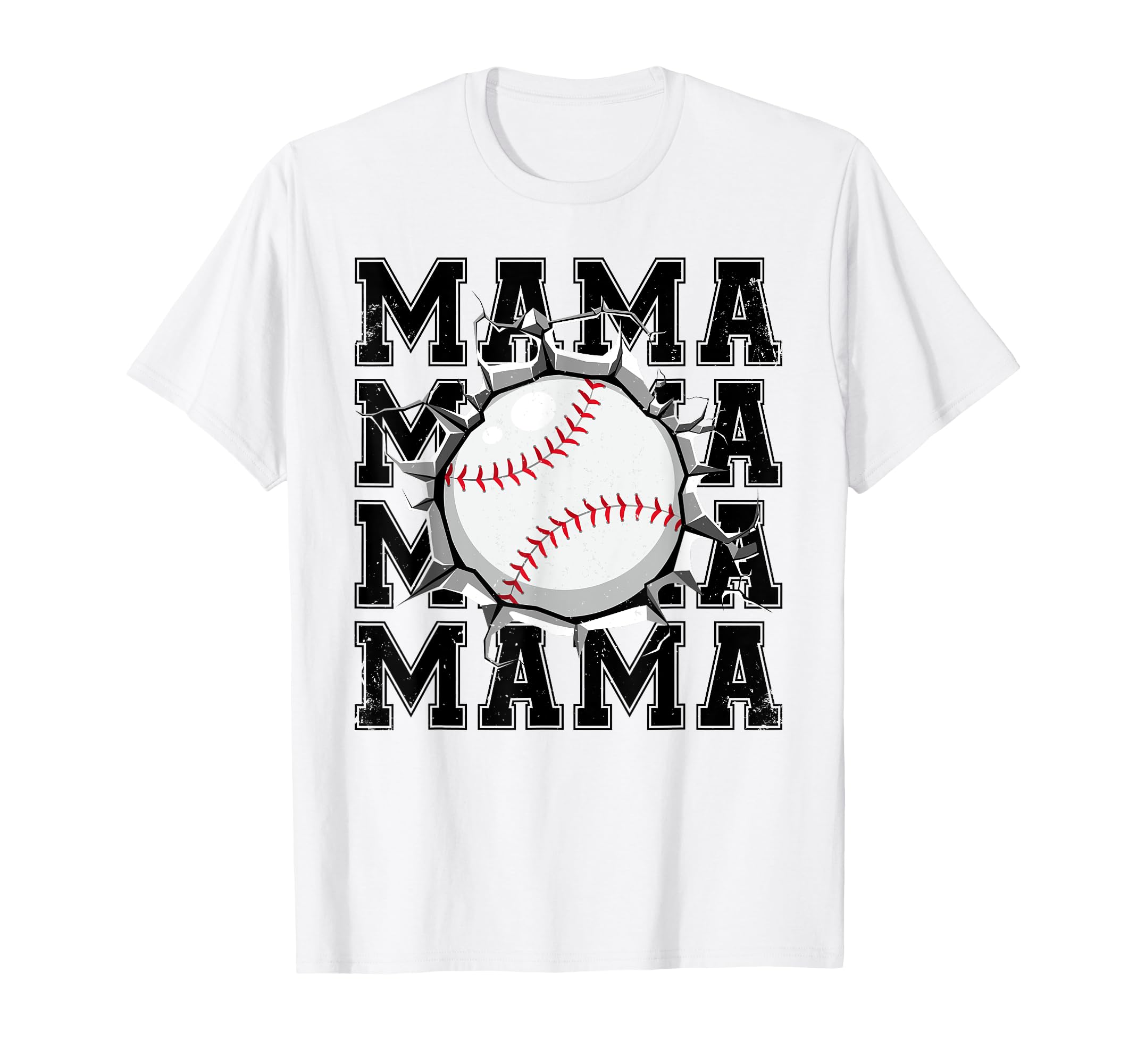 Baseball Mama Cracked Wall Family T-Shirt - Custom Art Print Unisex - T-Shirt, Sweatshirt, Hoodie
