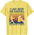 I Like Beer and Baseball Maybe 3 People - Adult & Kids T-Shirts, Sweatshirts & Hoodies apparel design preview 1