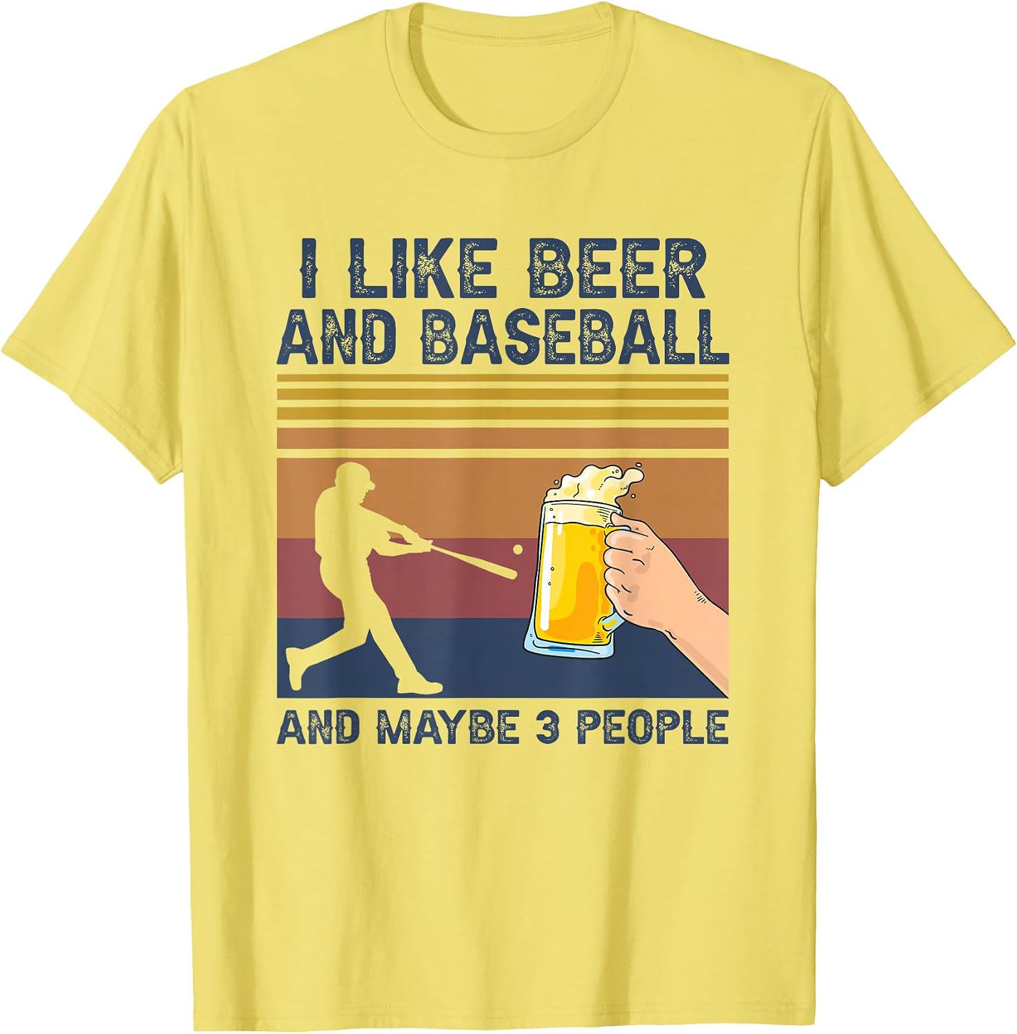 I Like Beer and Baseball Maybe 3 People - Adult & Kids T-Shirts, Sweatshirts & Hoodies apparel design preview 1