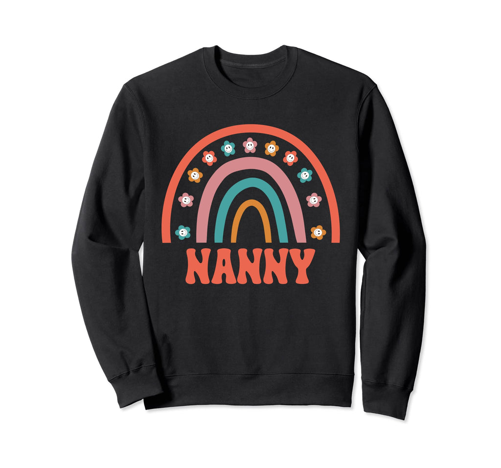 Nanny Groovy Grandma Rainbow Boho Sweatshirt - Trendy Graphic for Adults - T-Shirt, Sweatshirt, Hoodie