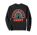Nanny Groovy Grandma Rainbow Boho Sweatshirt - Trendy Graphic for Adults - T-Shirt, Sweatshirt, Hoodie