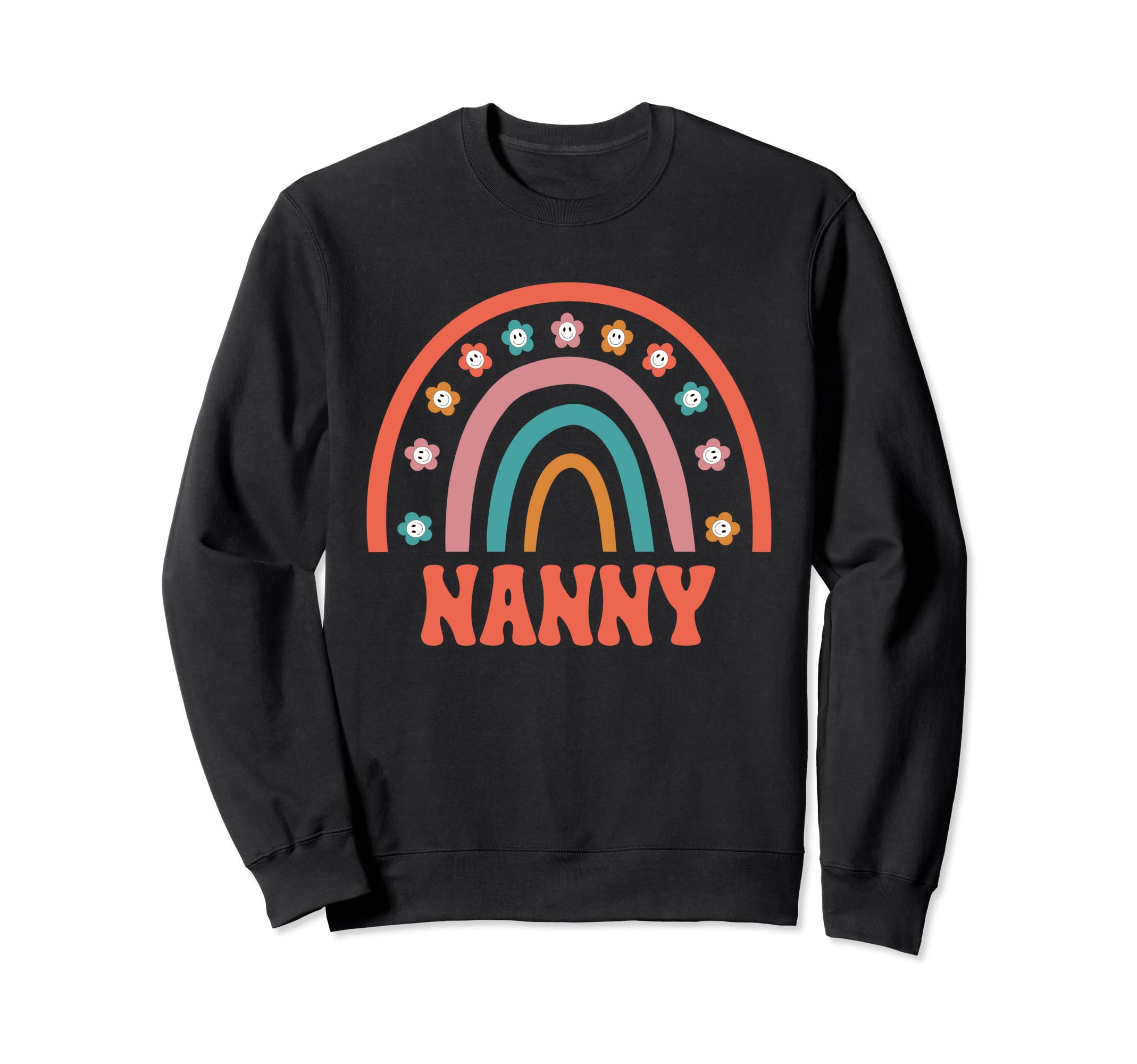 Nanny Groovy Grandma Rainbow Boho Sweatshirt - Trendy Graphic for Adults - T-Shirt, Sweatshirt, Hoodie