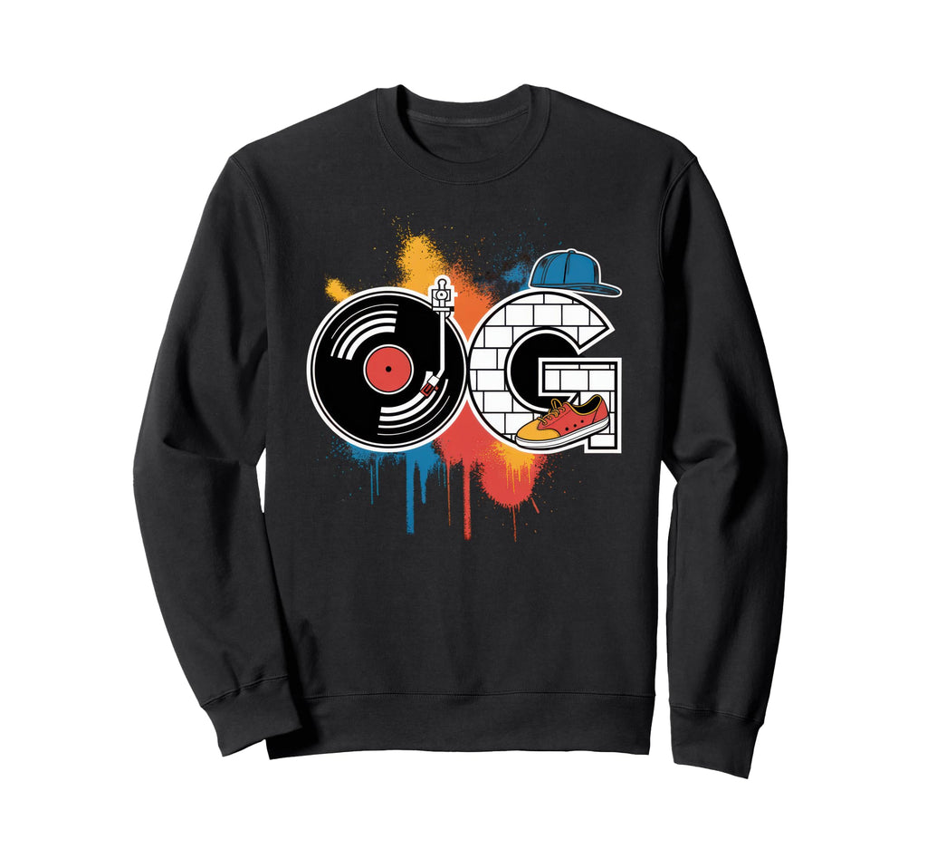 Old School Og Hip Hop Vinyl Cds Sweatshirt - Novelty Apparel Men Women - T-Shirt, Sweatshirt, Hoodie