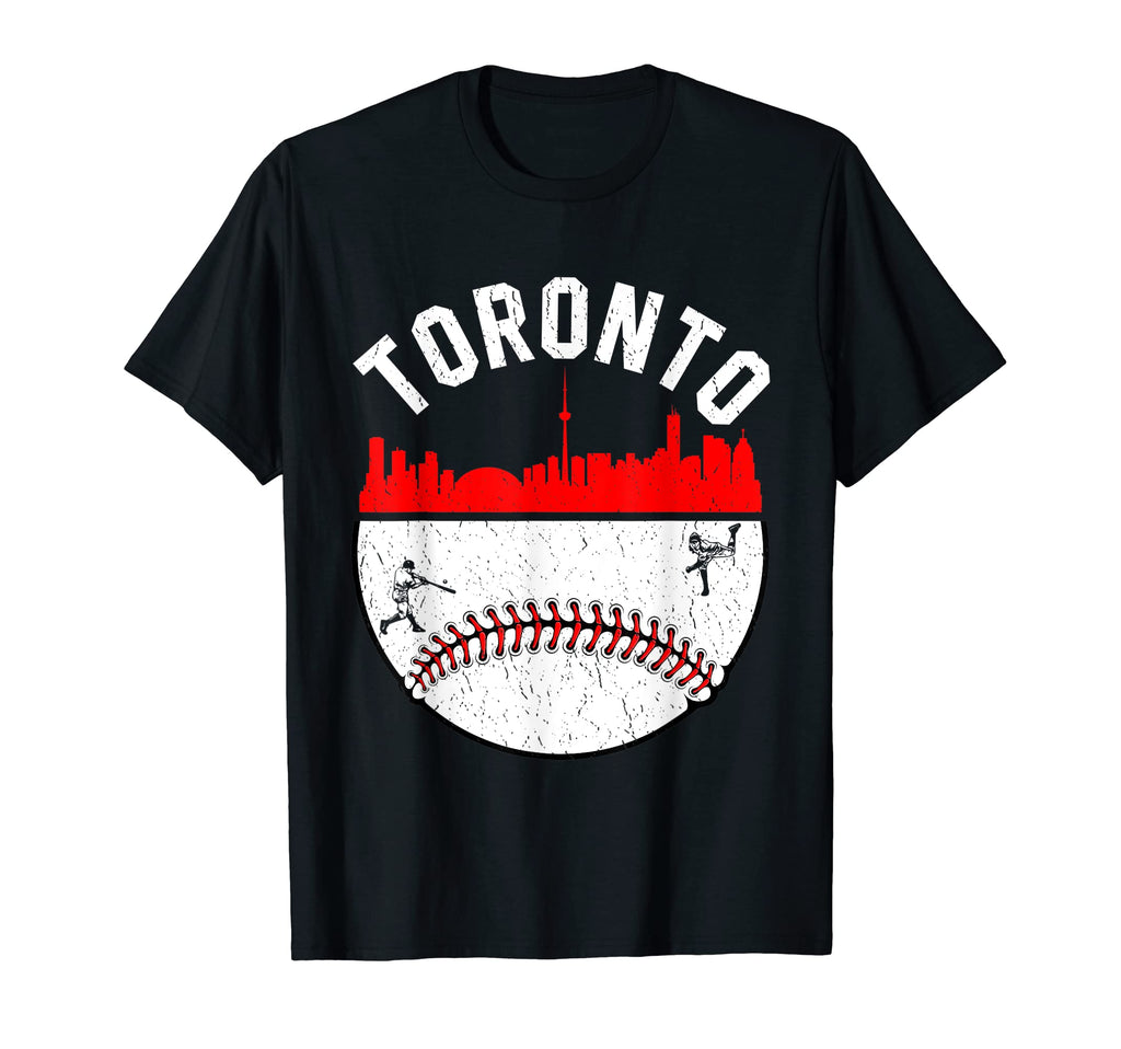 Toronto Cityscape Baseball Distressed T-Shirt - Minimalist Print Unisex - T-Shirt, Sweatshirt, Hoodie