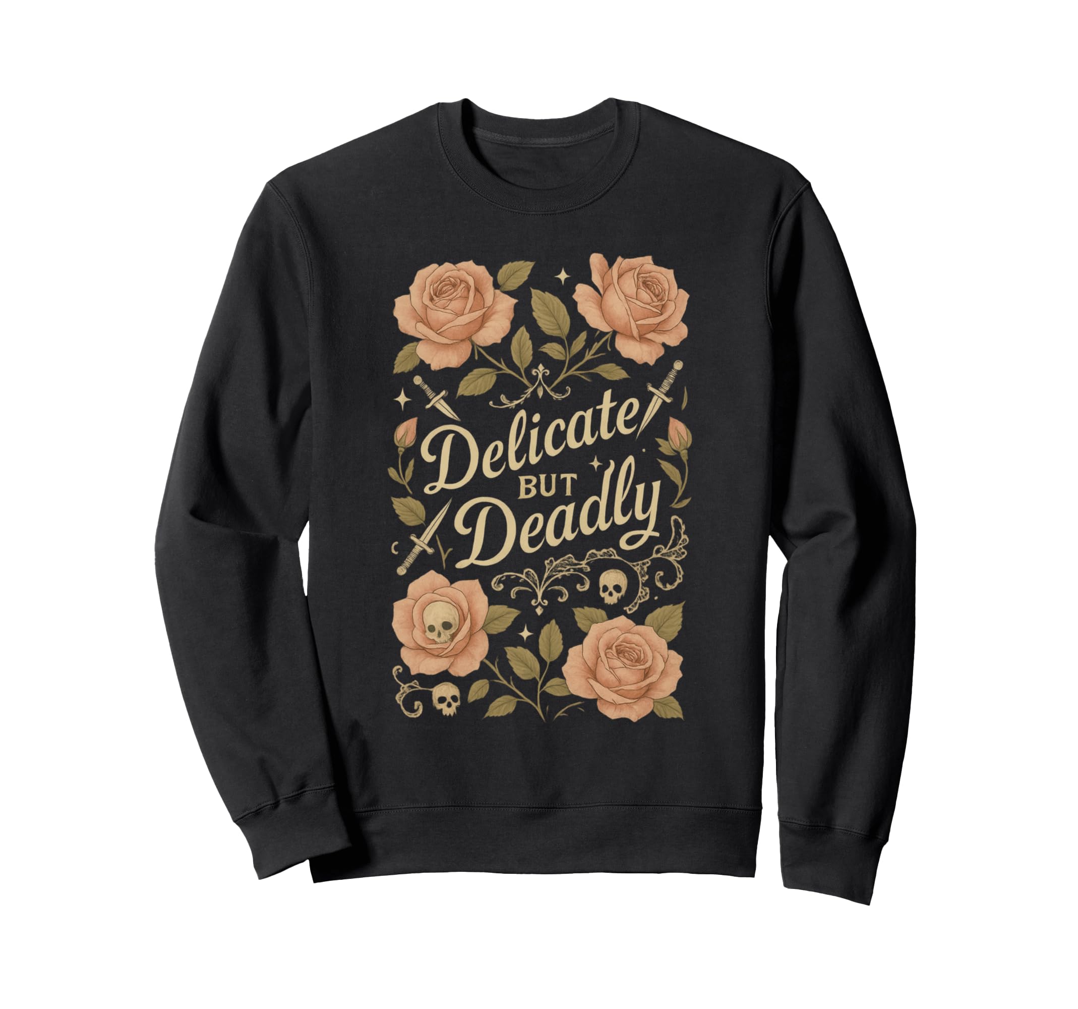 Delicate But Deadly Coquette Sweatshirt - Fun Novelty Design for Adults - T-Shirt, Sweatshirt, Hoodie