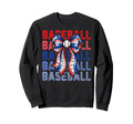 Baseball Patriotic Usa Flag Bow Sweatshirt - Custom Art Print Unisex - T-Shirt, Sweatshirt, Hoodie