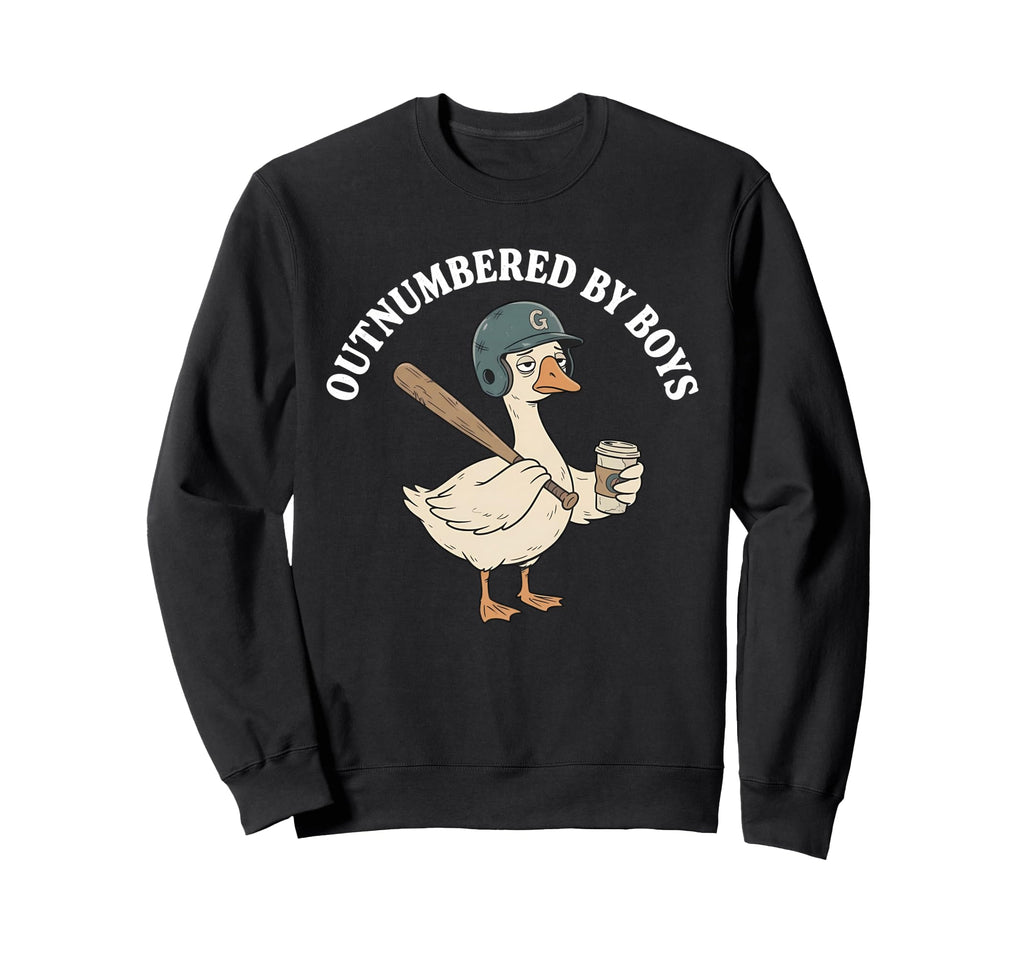 Outnumbered Baseball Mom Funny Goose Sweatshirt - Streetwear Style Unisex - T-Shirt, Sweatshirt, Hoodie