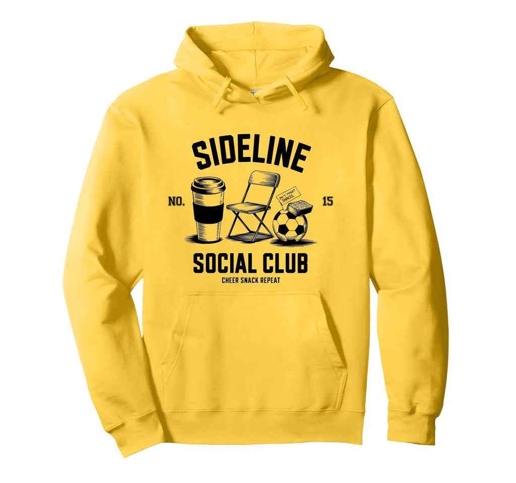 Sideline Social Club Soccer Mom Game Day Hoodie - Unique Graphic Men Women - T-Shirt, Sweatshirt, Hoodie