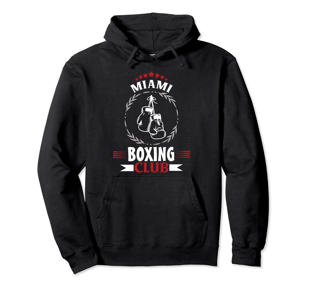 Miami Boxing Club Distressed Boxer Hoodie - Aesthetic Graphic Unisex - T-Shirt, Sweatshirt, Hoodie