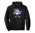 Baseball 4Th July Usa Flag Patriotic Funny Hoodie - Graphic Print Unisex - T-Shirt, Sweatshirt, Hoodie