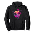 80S Flamingo Palm Sunset Synthwave Hoodie - Novelty Apparel for Adults - T-Shirt, Sweatshirt, Hoodie