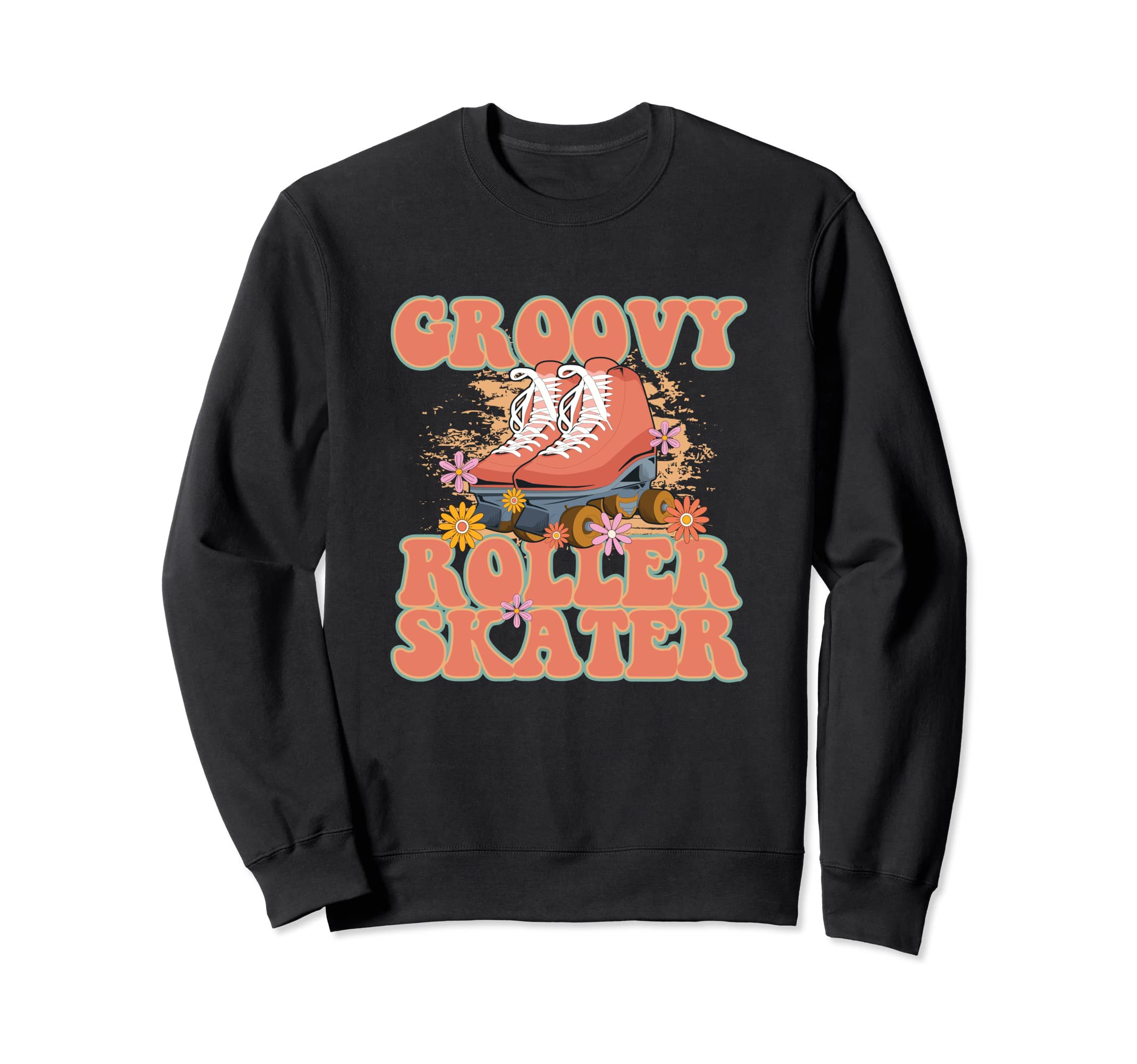 Groovy Roller Skates Skater 90S Sweatshirt - Minimalist Print Unisex - T-Shirt, Sweatshirt, Hoodie