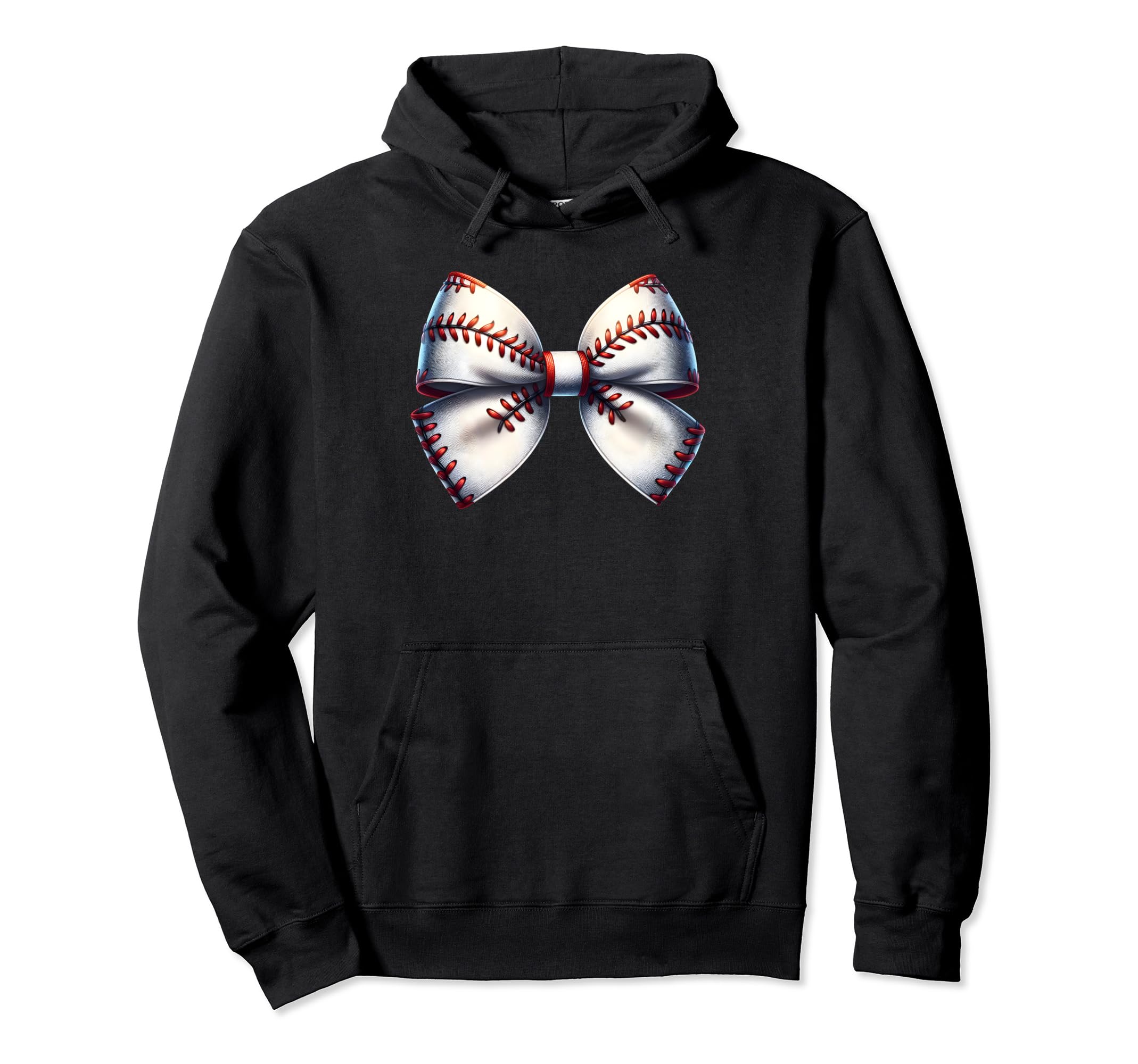 Baseball Bow Baseball Mom Mothers Day Hoodie - Minimalist Print for Adults - T-Shirt, Sweatshirt, Hoodie