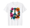 Peace Sign Love Peace Flower Power 70S T-Shirt - Aesthetic Graphic Unisex - T-Shirt, Sweatshirt, Hoodie