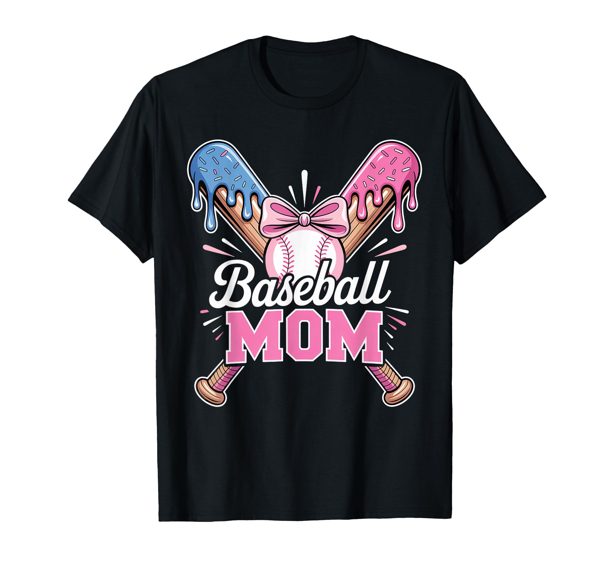 Baseball Mom Ice Cream Drip Game T-Shirt - Unique Graphic for Adults - T-Shirt, Sweatshirt, Hoodie