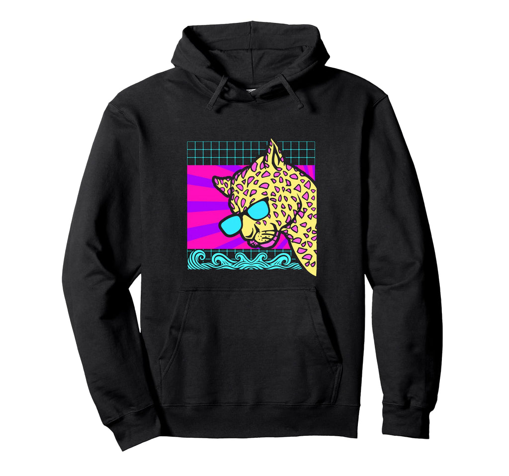 Aesthetic Vaporwave Outfits Leopard Hoodie - Custom Art Print for Adults - T-Shirt, Sweatshirt, Hoodie