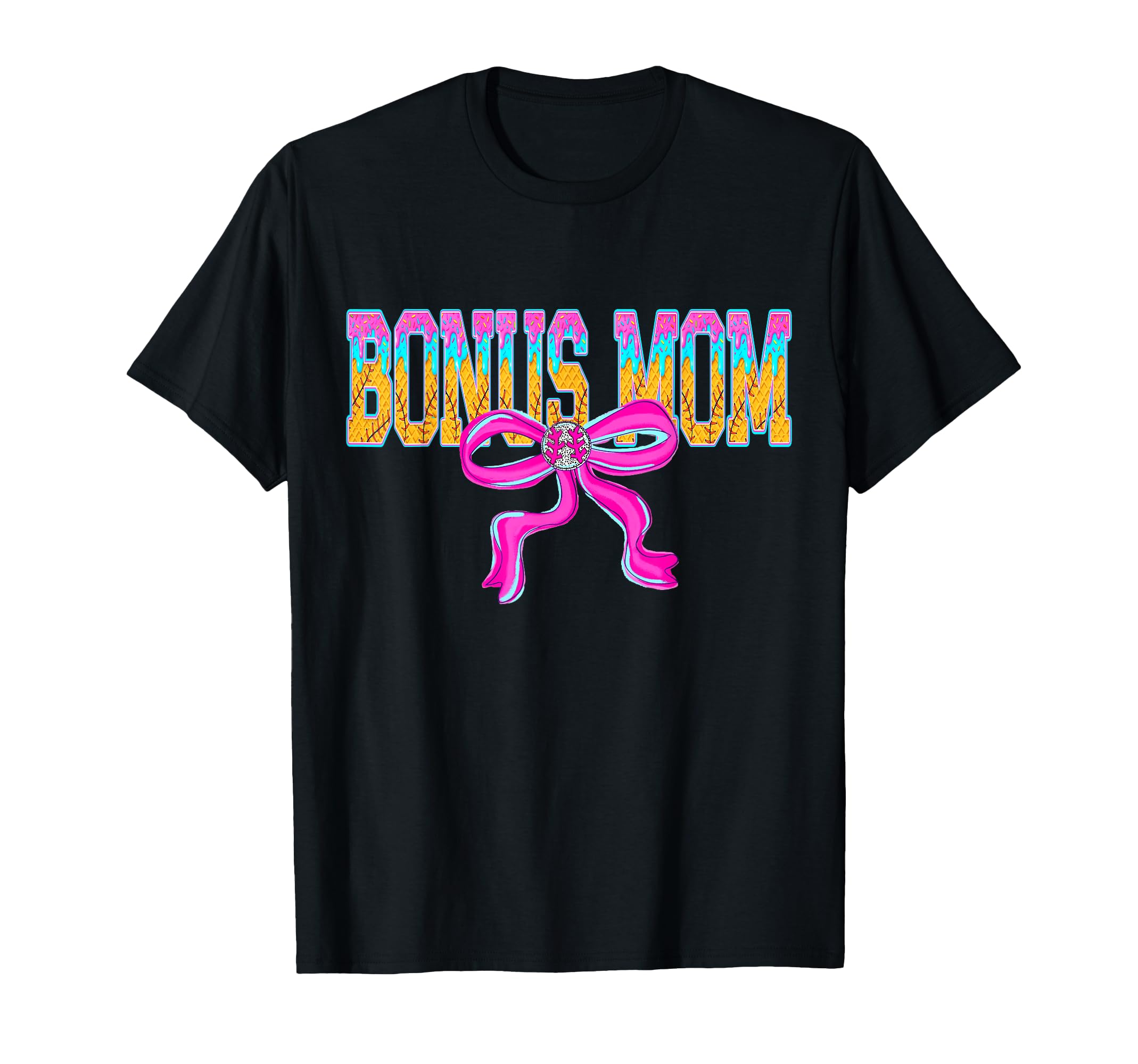 Baseball Bonus Mom Ice Cream Drip Game T-Shirt - Minimalist Print Unisex - T-Shirt, Sweatshirt, Hoodie