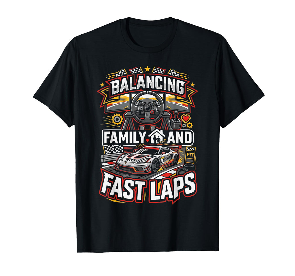 Sim Racing Dad Virtual Racing Game T-Shirt - Unique Graphic Men Women - T-Shirt, Sweatshirt, Hoodie