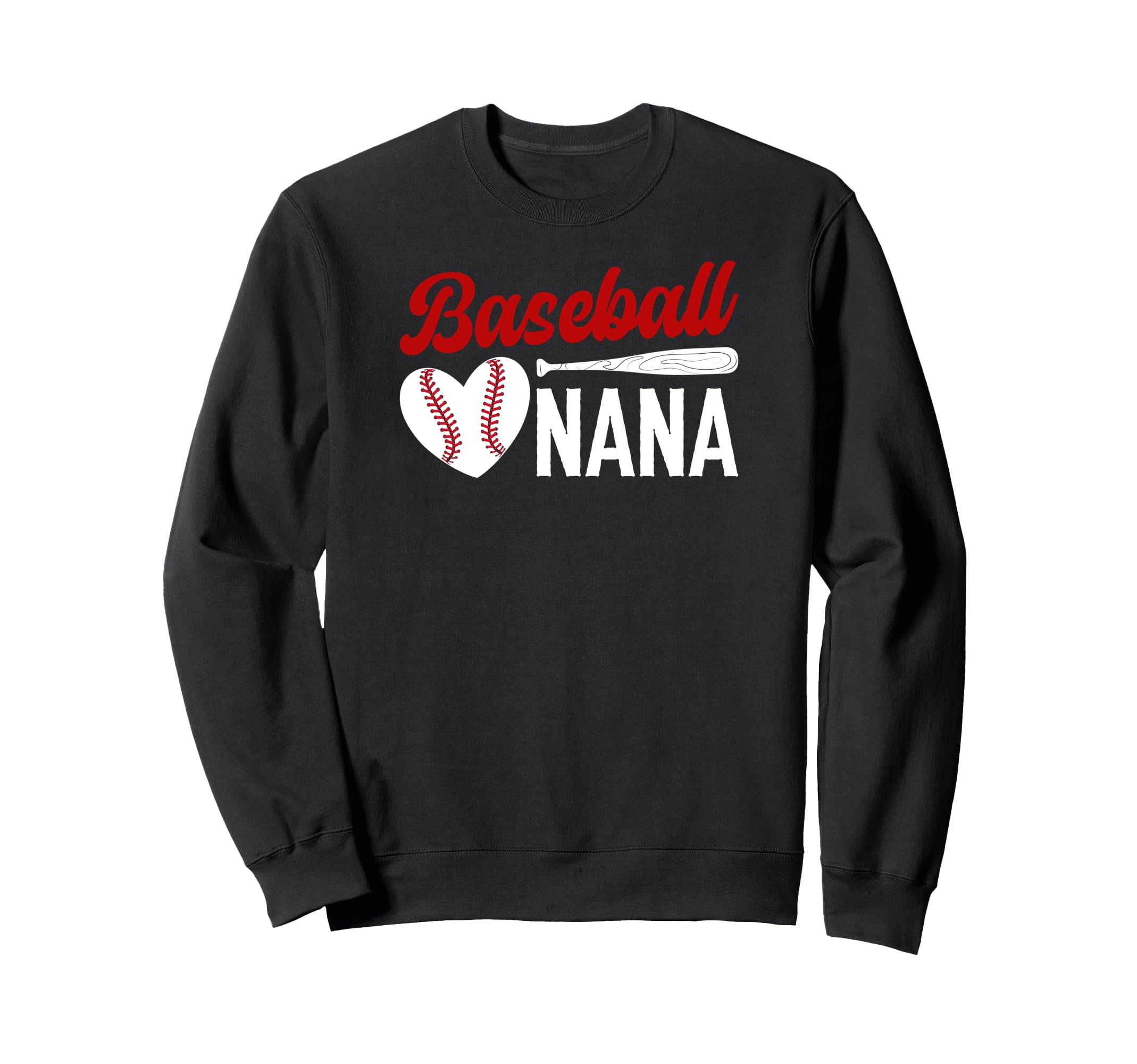 Baseball Nana Grandma Heart Sweatshirt - Trendy Graphic for Adults - T-Shirt, Sweatshirt, Hoodie