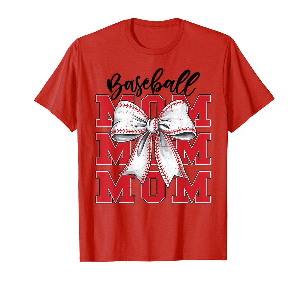 Baseball Mom Coquette Bow Game Day T-Shirt - Minimalist Print Unisex - T-Shirt, Sweatshirt, Hoodie