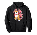 Sakura Flower Japanese Shiba Inu Hoodie - Fun Novelty Design for Adults - T-Shirt, Sweatshirt, Hoodie