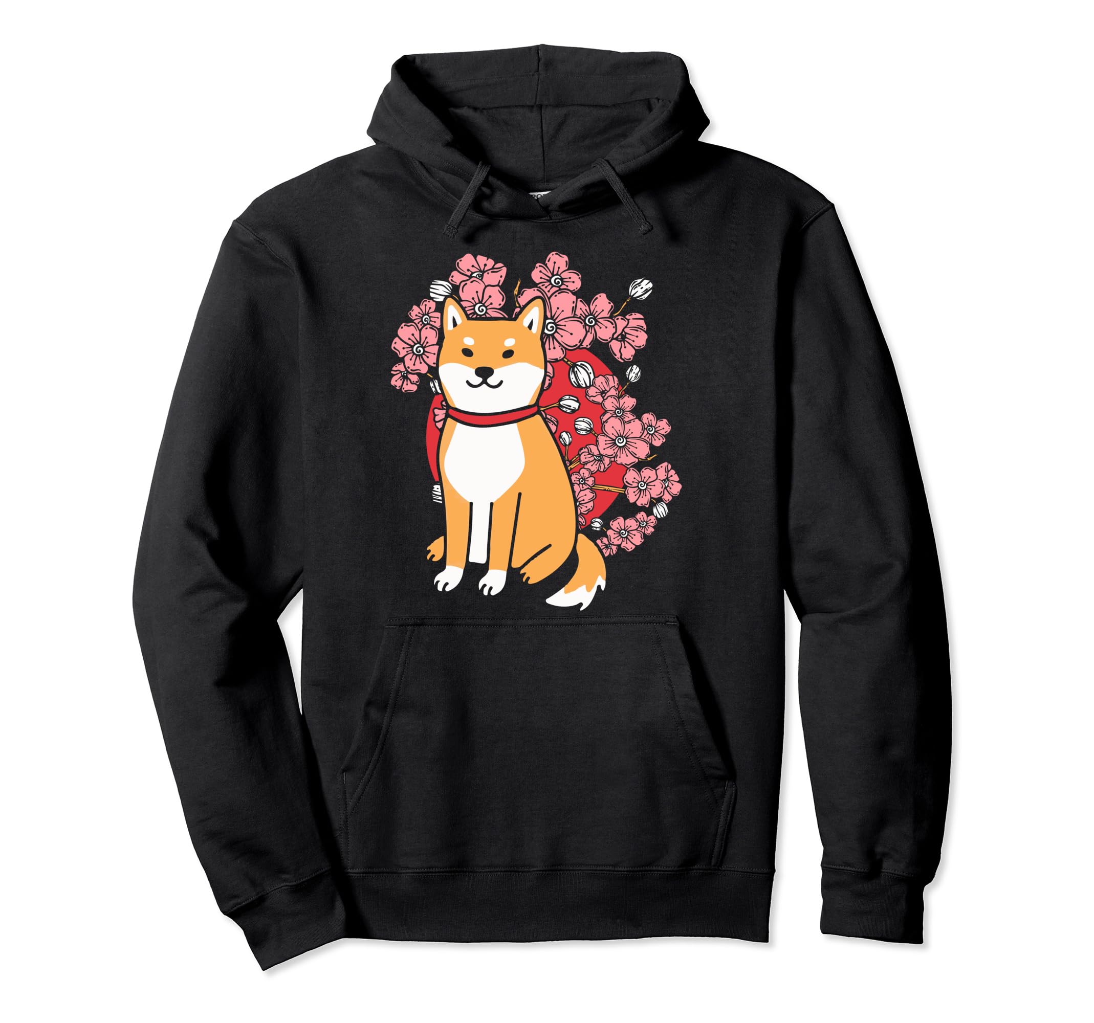 Sakura Flower Japanese Shiba Inu Hoodie - Fun Novelty Design for Adults - T-Shirt, Sweatshirt, Hoodie