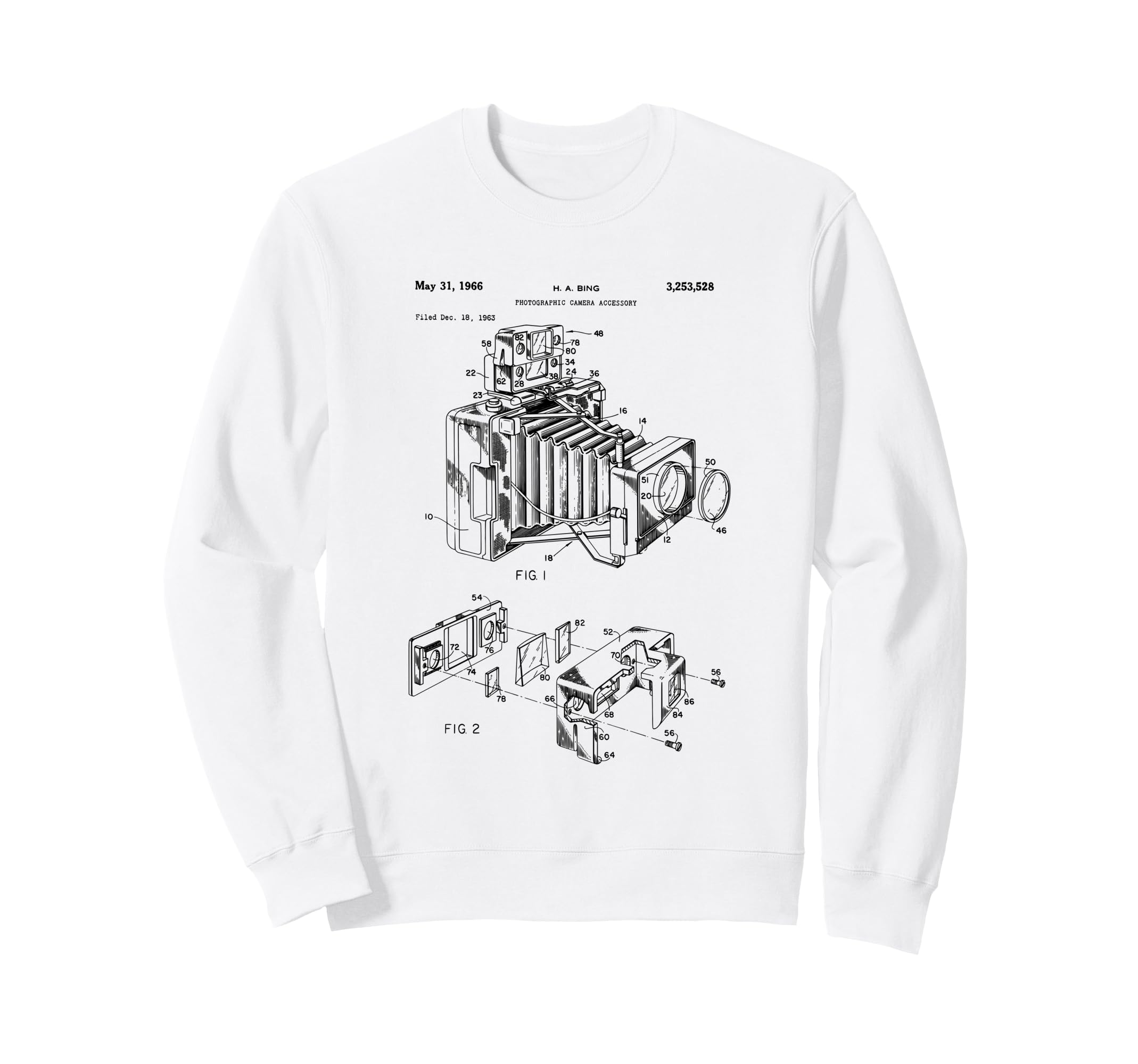 Camera Diagram Patent 1966 Sweatshirt - Novelty Apparel Men Women - T-Shirt, Sweatshirt, Hoodie