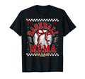 Checkered Baseball Mama Bow Game Day T-Shirt - Unique Graphic Men Women - T-Shirt, Sweatshirt, Hoodie