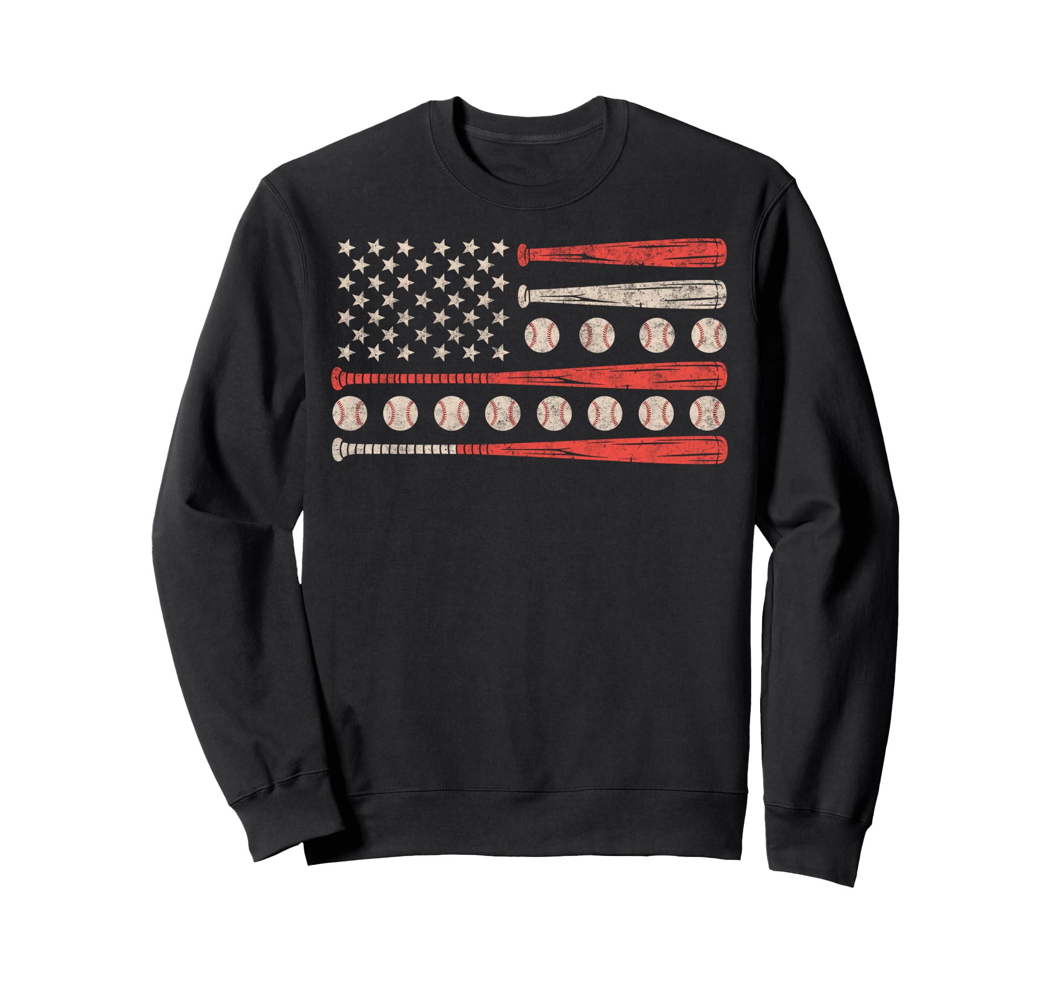 Baseball Us Flag Baseball Lover Dad Sweatshirt - Novelty Apparel Men Women - T-Shirt, Sweatshirt, Hoodie
