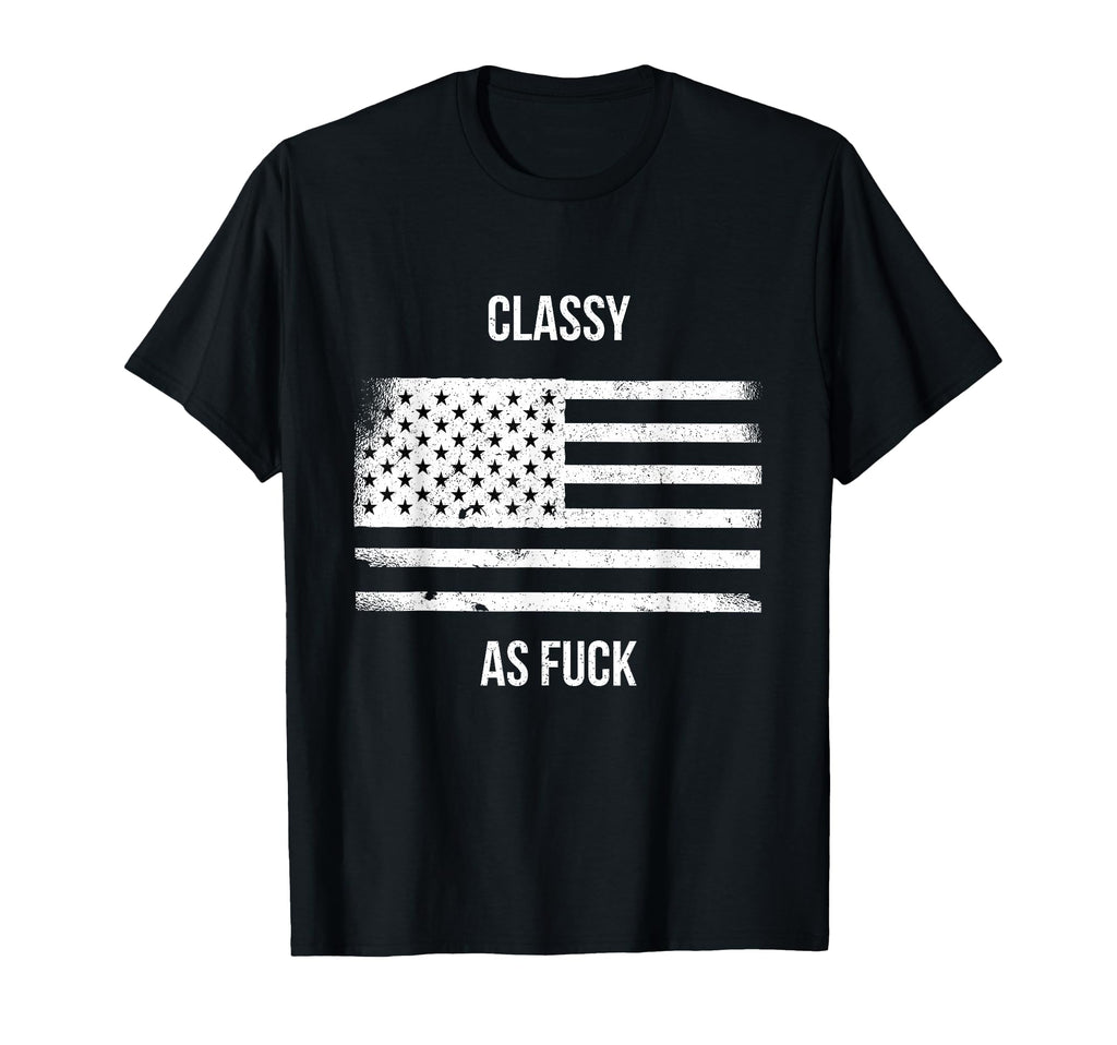 Us American Flag Distressed Classy As T-Shirt - Graphic Print for Adults - T-Shirt, Sweatshirt, Hoodie
