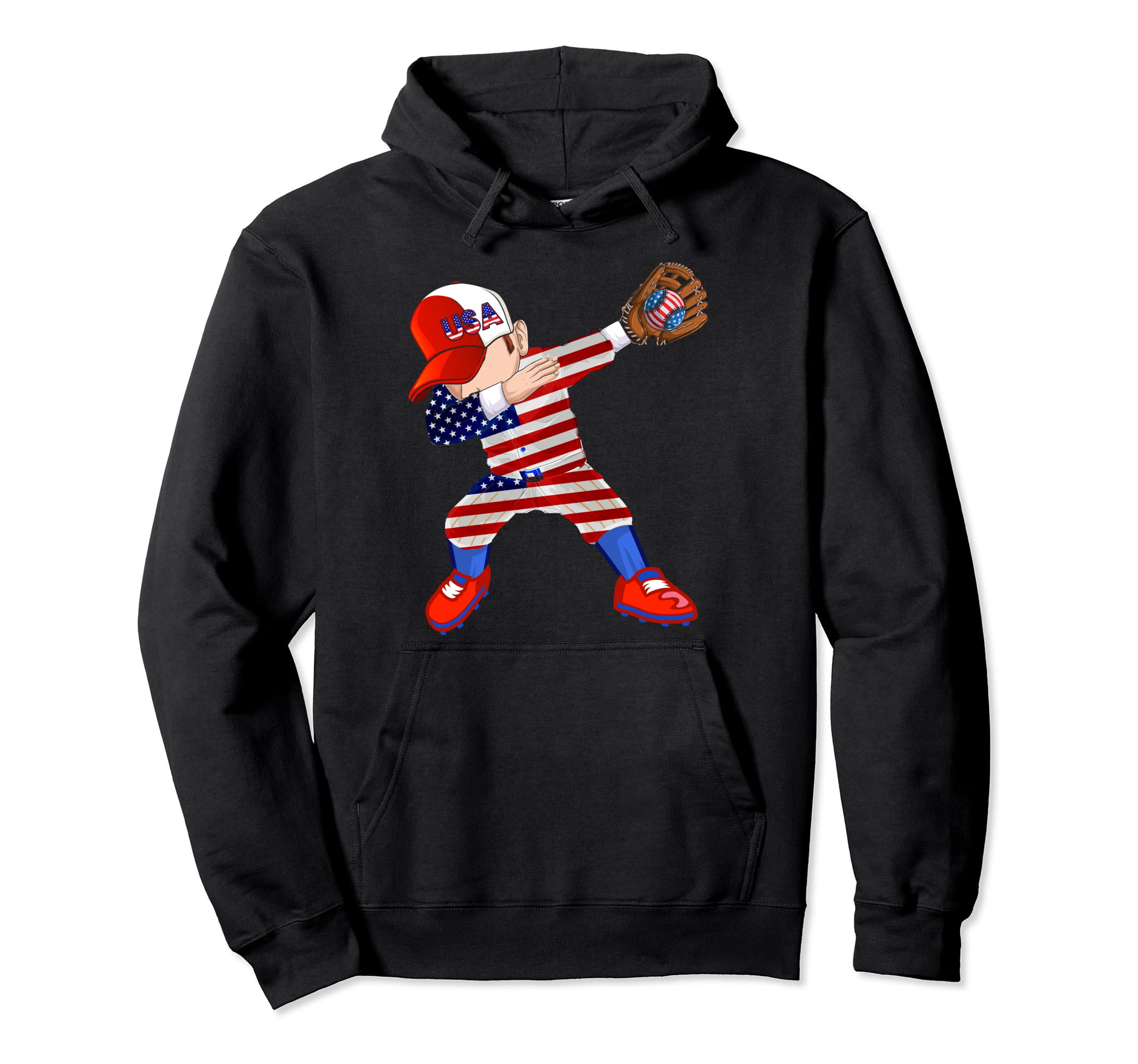 Dabbing Baseball Player Lover American Hoodie - Minimalist Print Unisex - T-Shirt, Sweatshirt, Hoodie