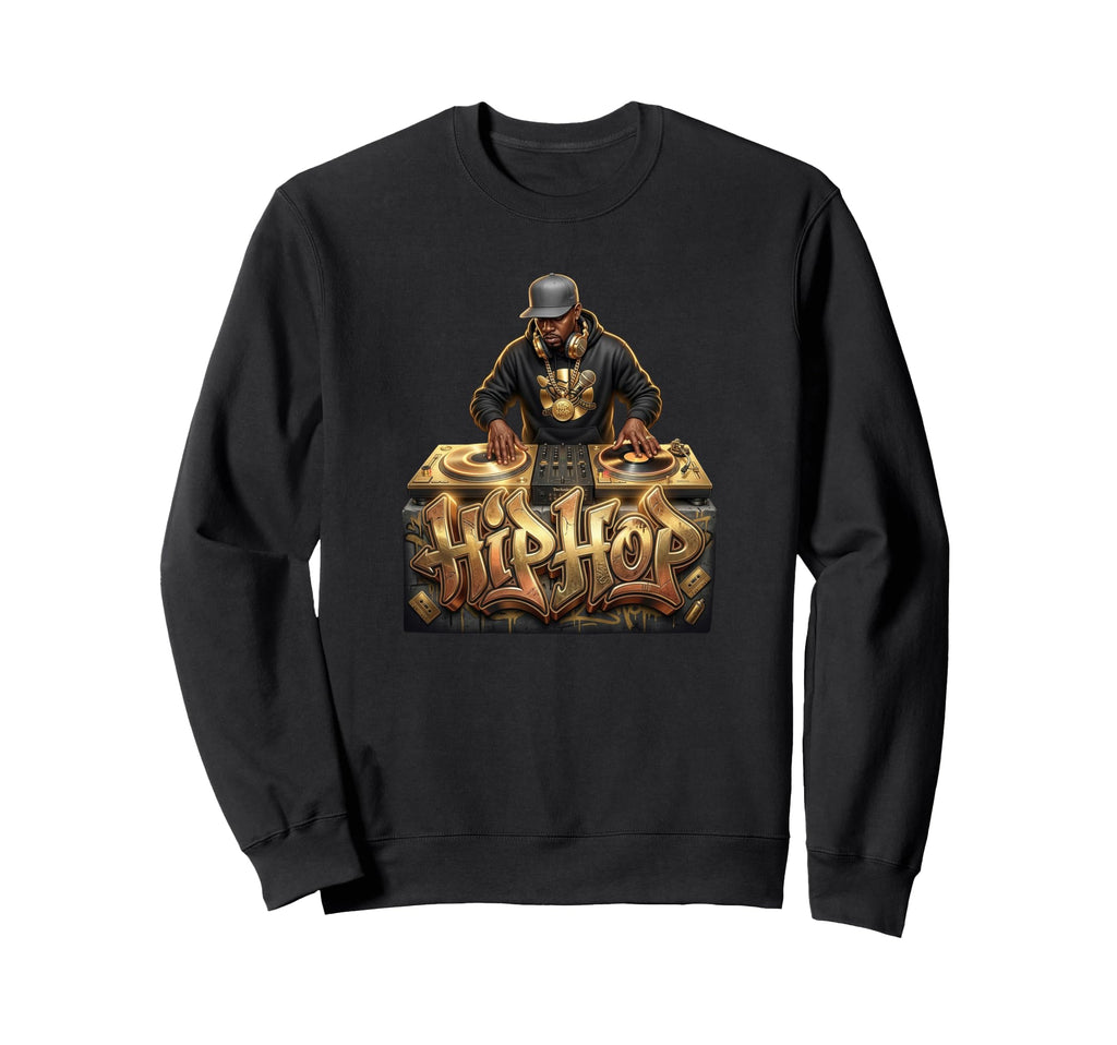 Hip Hop Gold Turntable Streetwear Sweatshirt - Minimalist Print Men Women - T-Shirt, Sweatshirt, Hoodie