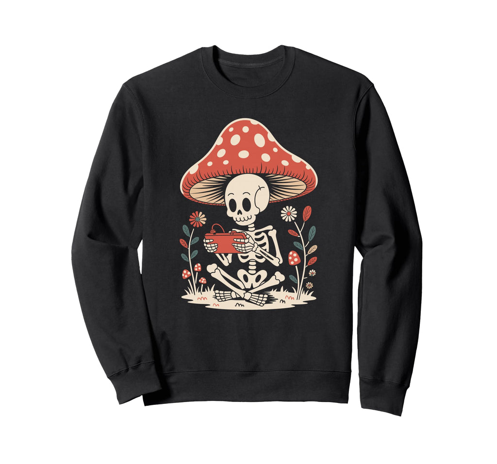 Goblincore Nature Skeleton Gaming Sweatshirt - Minimalist Print Men Women - T-Shirt, Sweatshirt, Hoodie