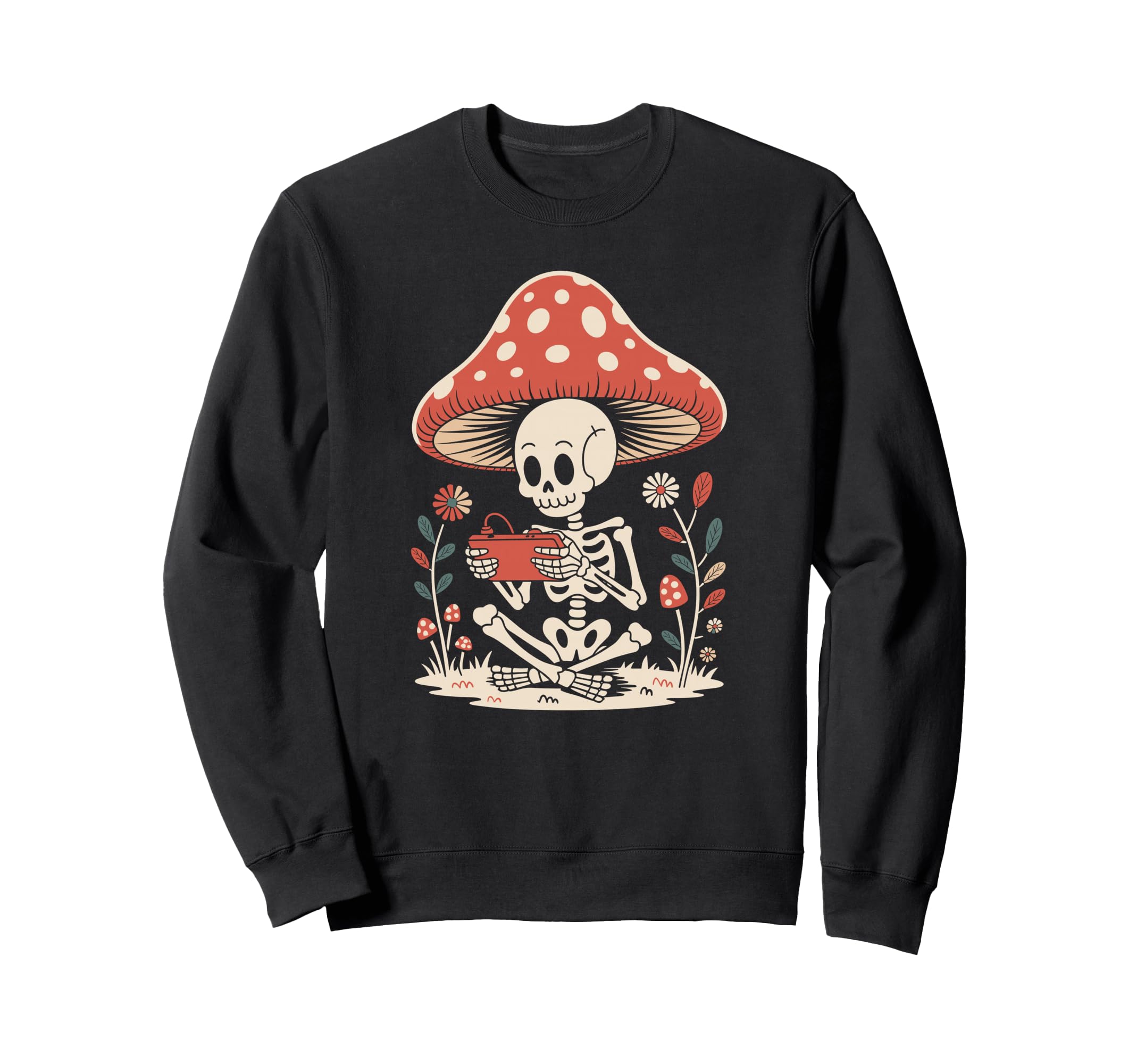 Goblincore Nature Skeleton Gaming Sweatshirt - Minimalist Print Men Women - T-Shirt, Sweatshirt, Hoodie