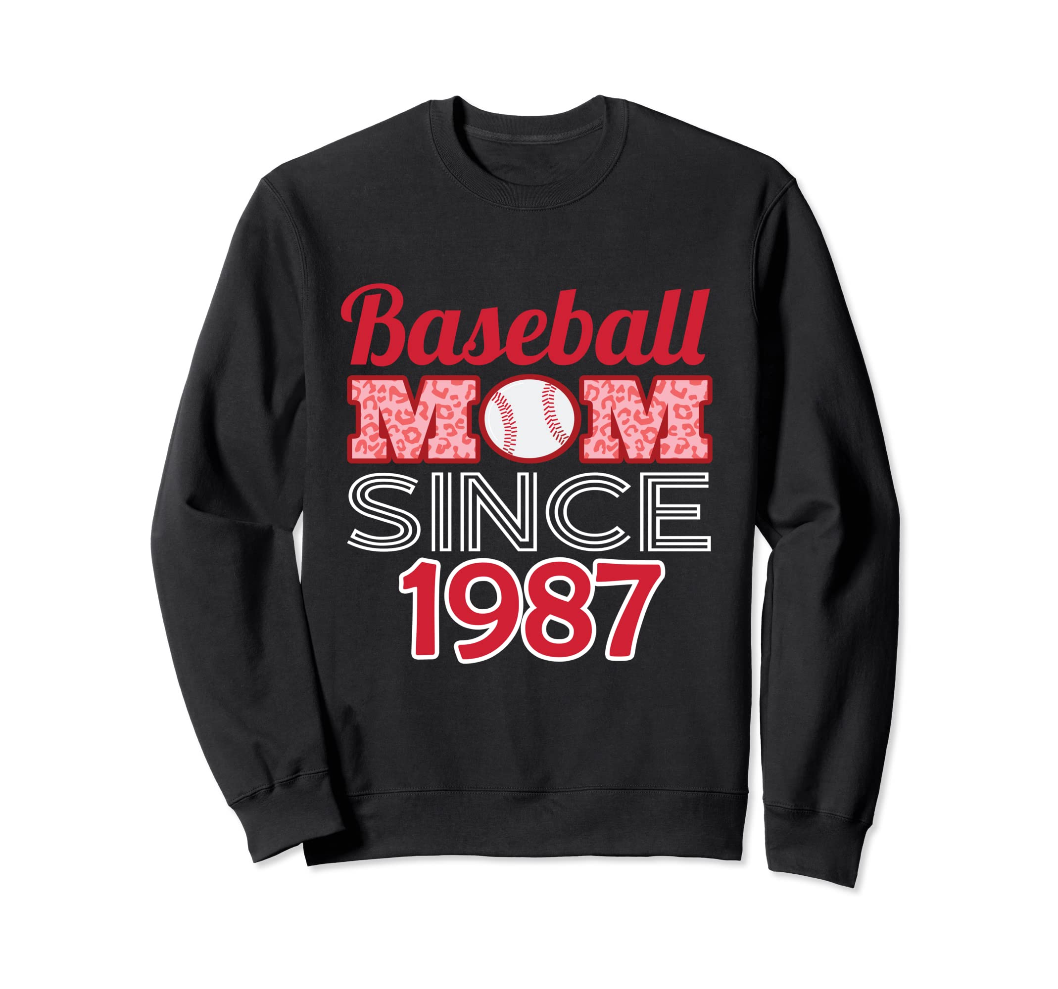 Baseball Mom Since 1987 Sweatshirt - Aesthetic Graphic for Adults - T-Shirt, Sweatshirt, Hoodie
