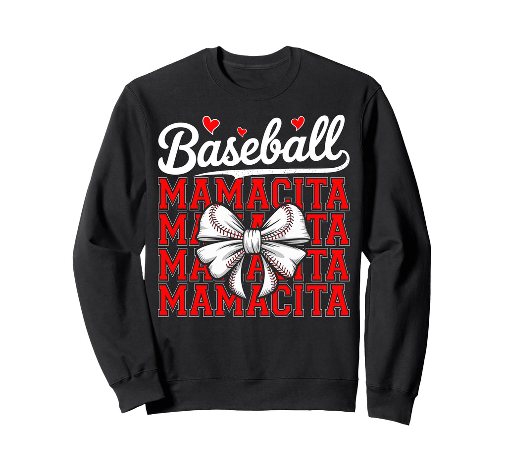 Game Day Mama Coquette Bow Baseball Sweatshirt - Novelty Apparel Unisex - T-Shirt, Sweatshirt, Hoodie