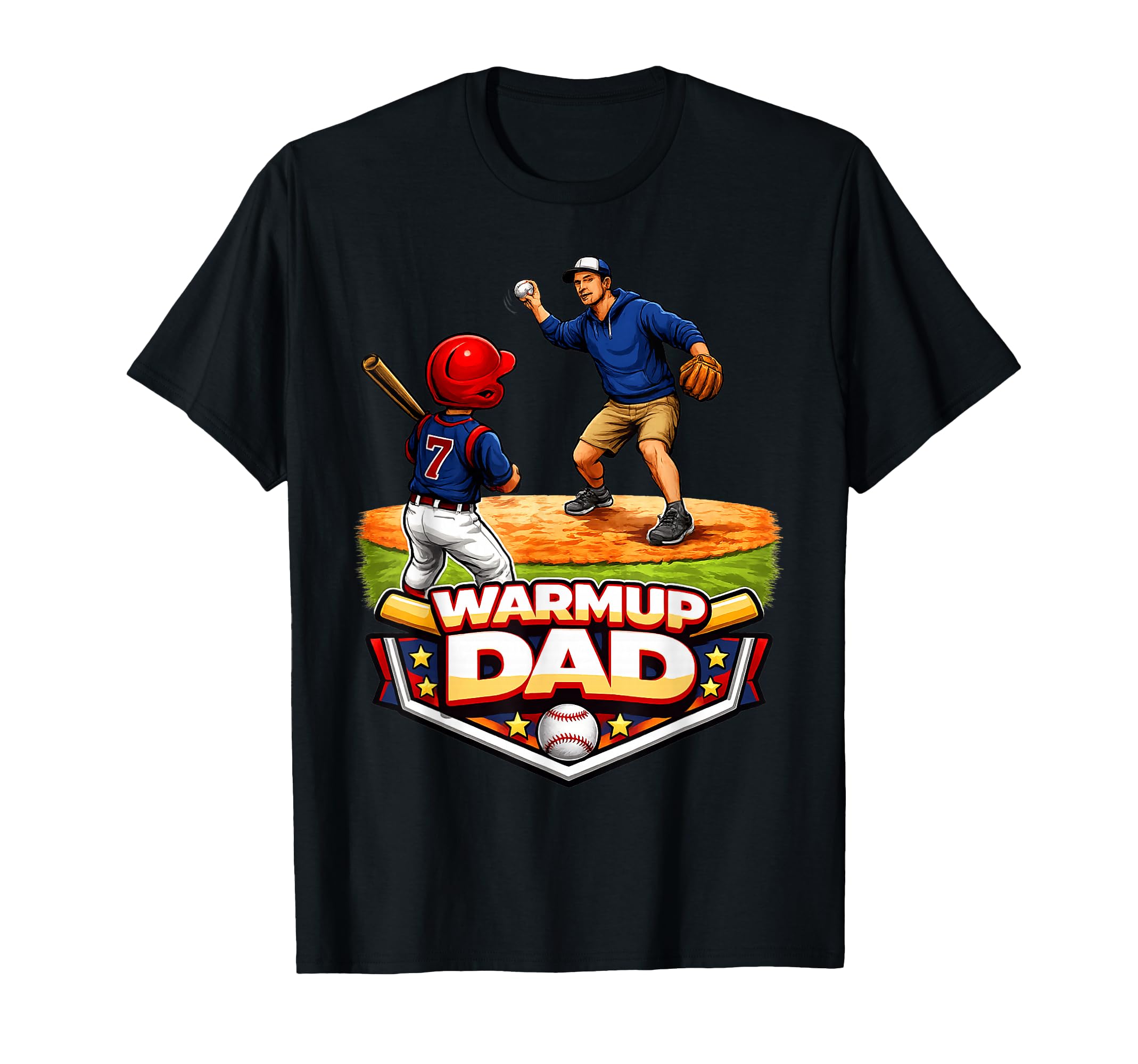 Baseball Warmup Dad Parent Game T-Shirt - Fun Novelty Design for Adults - T-Shirt, Sweatshirt, Hoodie