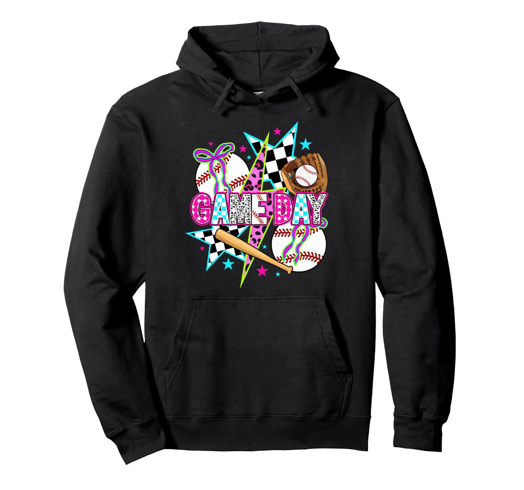 Baseball Game Day Bow Game Day Hoodie - Streetwear Style for Adults - T-Shirt, Sweatshirt, Hoodie