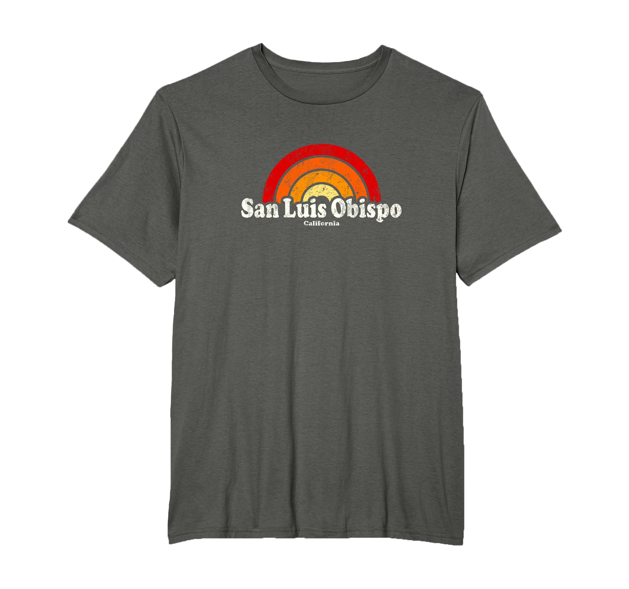 San Luis Obispo California Ca 70S Rainbow T-Shirt - Trendy Graphic Unisex - T-Shirt, Sweatshirt, Hoodie