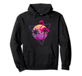 80S Flamingo Palm Sunset Synthwave Vaporwave Hoodie - Graphic Print Unisex - T-Shirt, Sweatshirt, Hoodie