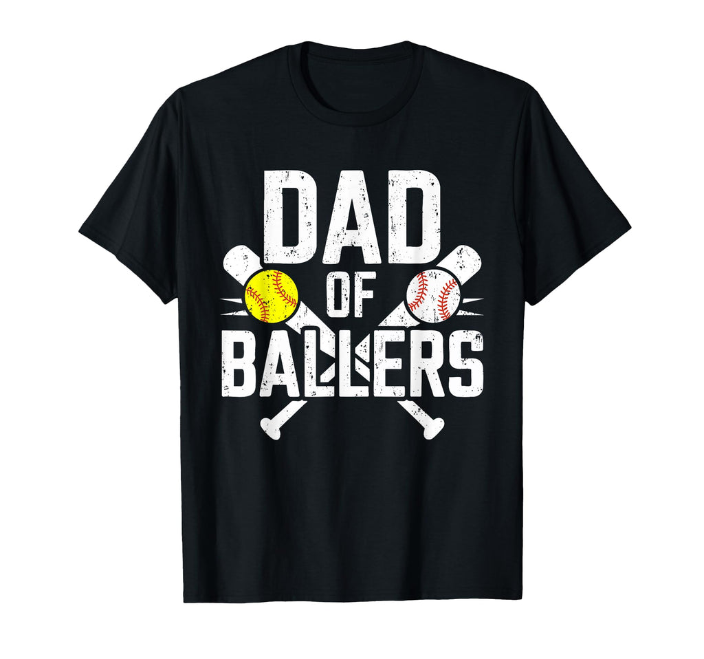 Dad Ballers Baseball Softball Daddy T-Shirt - Aesthetic Graphic for Adults - T-Shirt, Sweatshirt, Hoodie