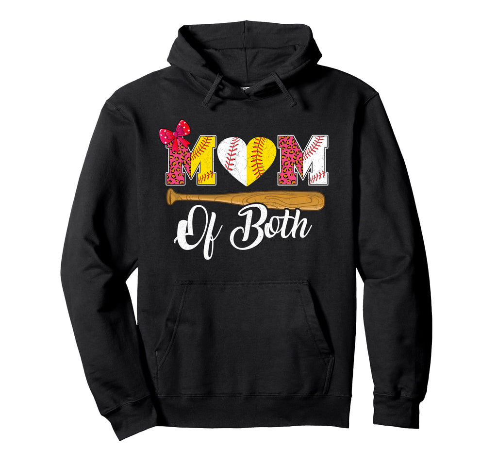 Mom Both Baseball Softball Mama Mama Hoodie - Minimalist Print Unisex - T-Shirt, Sweatshirt, Hoodie