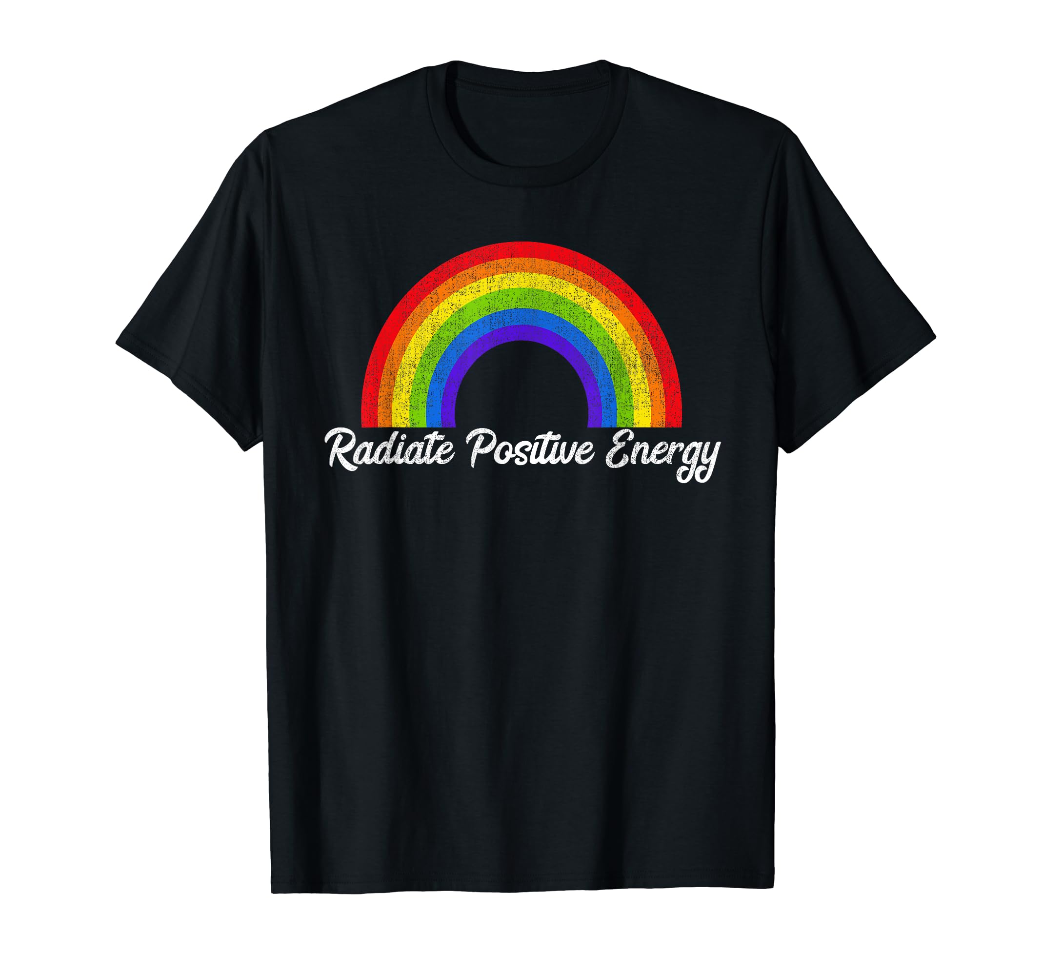 Radiate Positive Energy Rainbow T-Shirt - Trendy Graphic for Adults - T-Shirt, Sweatshirt, Hoodie