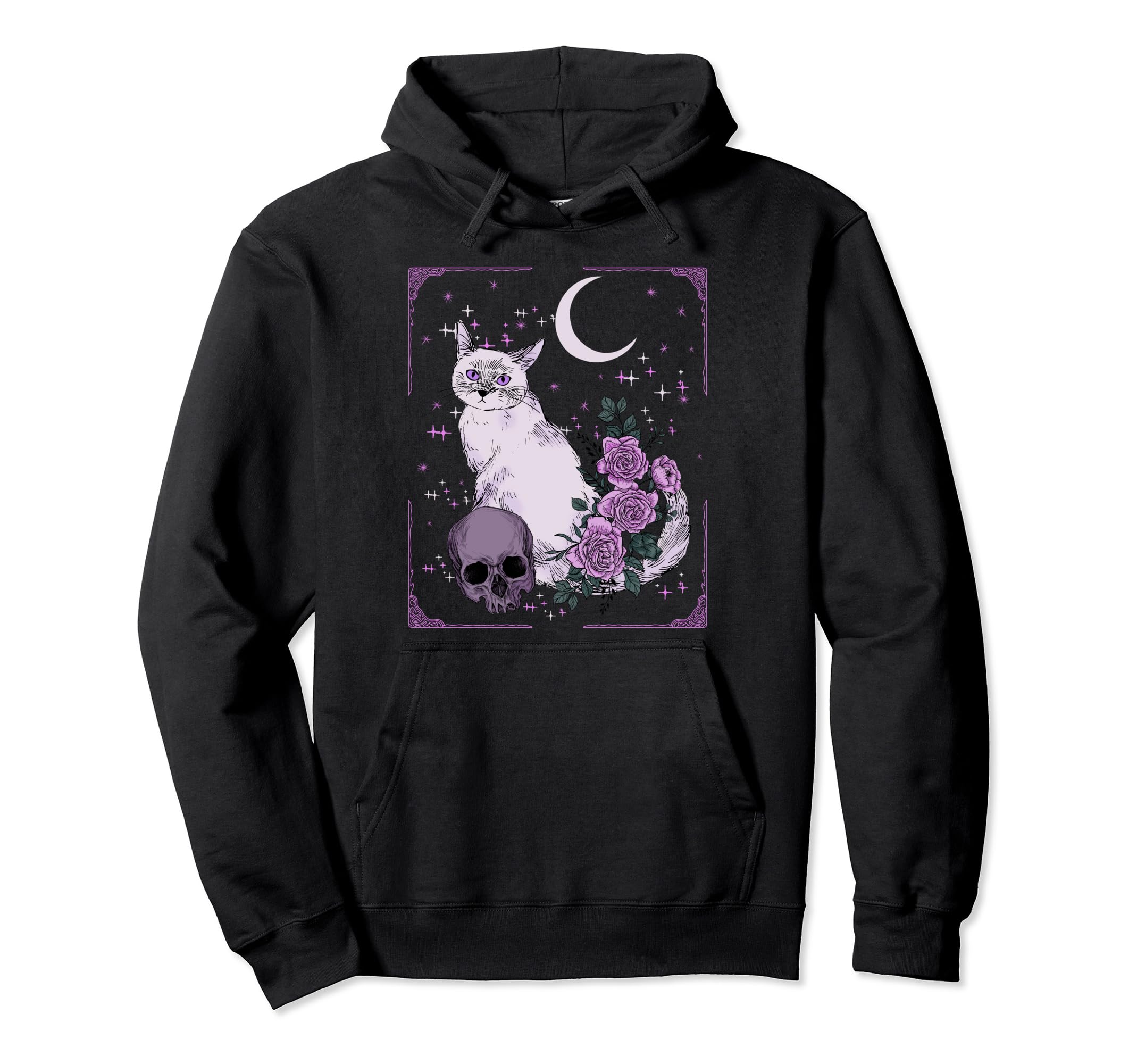 Elder Emo Cat Tarot Card Goth Emo Hoodie - Casual Everyday Wear for Adults - T-Shirt, Sweatshirt, Hoodie