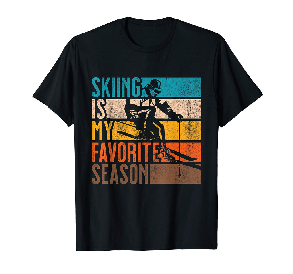 Distressed Skiing Is My Favorite Season T-Shirt - Unique Graphic for Adults - T-Shirt, Sweatshirt, Hoodie