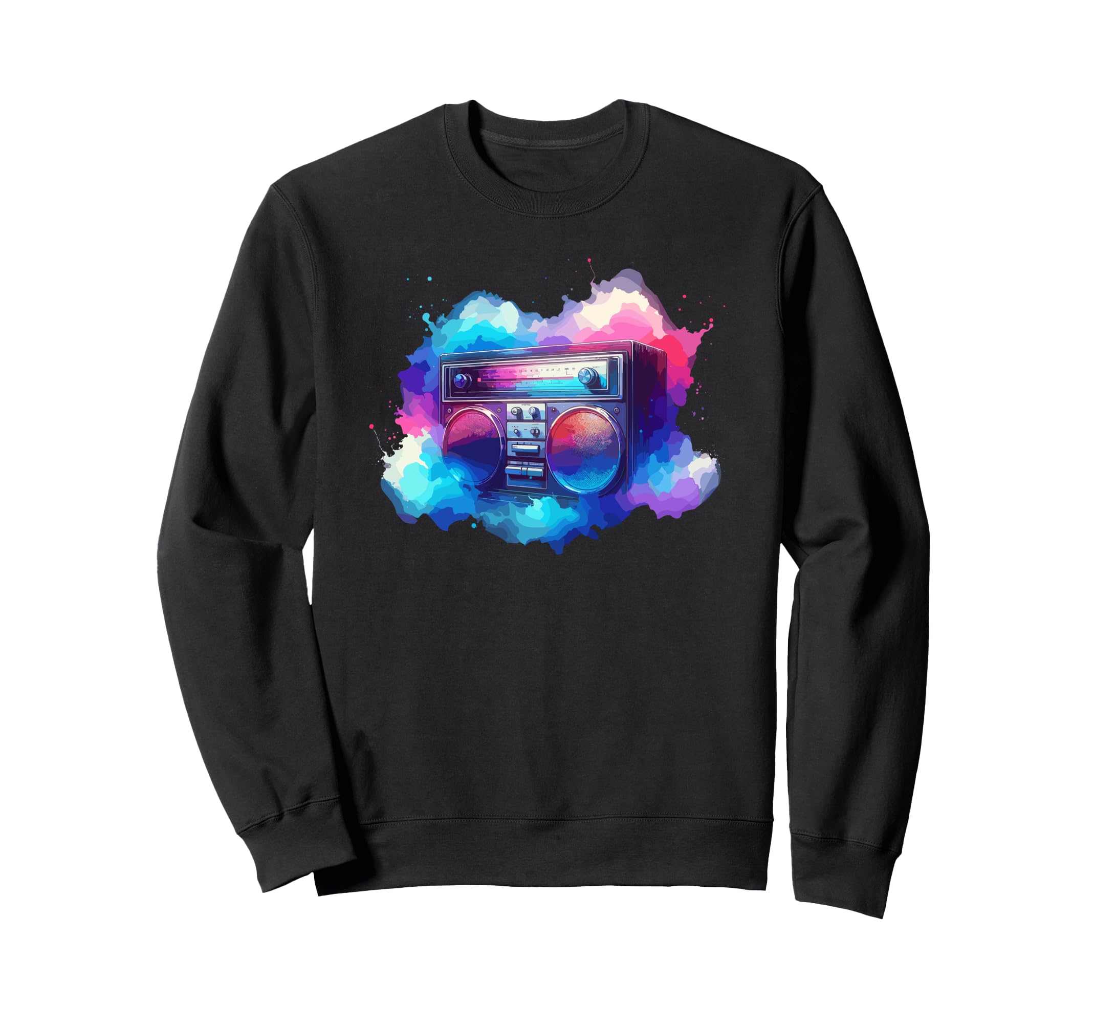 Boombox Old School 80S Music Sweatshirt - Fun Novelty Design for Adults - T-Shirt, Sweatshirt, Hoodie