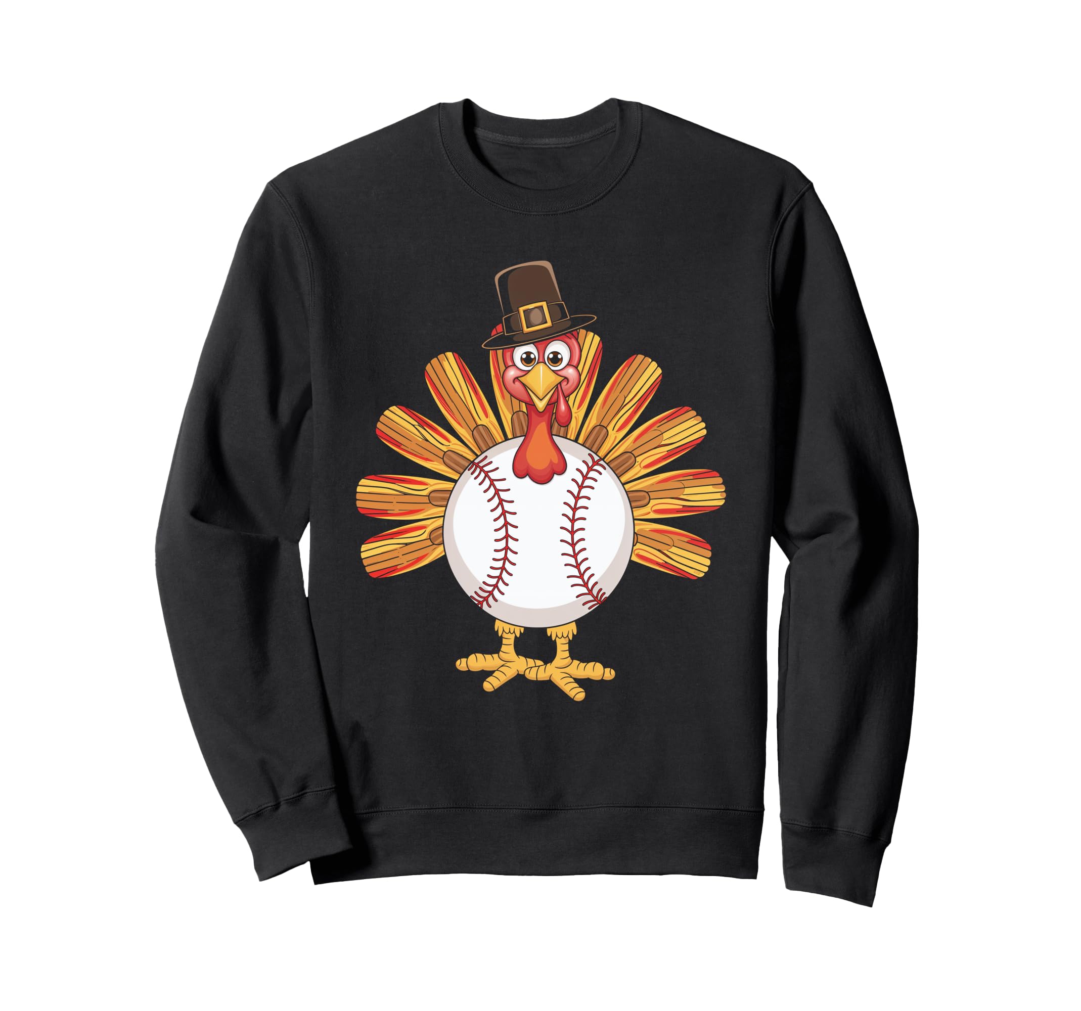 Baseball Turkey Thanksgiving Fall Sweatshirt - Streetwear Style for Adults - T-Shirt, Sweatshirt, Hoodie