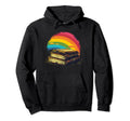 Rainbow Book Reading Bookworm Distressed 80S Hoodie - Unique Graphic Unisex - T-Shirt, Sweatshirt, Hoodie