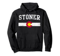 Colorado Stoner Flag Distressed Hoodie - Casual Everyday Wear Men Women - T-Shirt, Sweatshirt, Hoodie